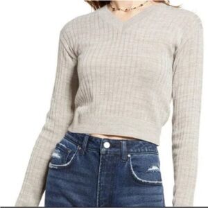 NWT BP Ribbed V-Neck Cropped Top